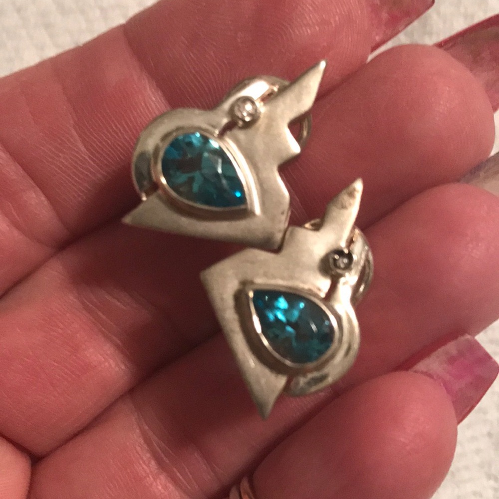 Beautiful sterling silver and blue stone earrings